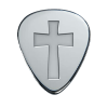 Silbernes Gitarrenplektrum - Kreuz