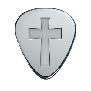 Silbernes Gitarrenplektrum - Kreuz